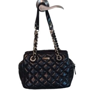 kate spade Gold Coast Maryanne Diamond Quilted Leather Shoulder Bag Black